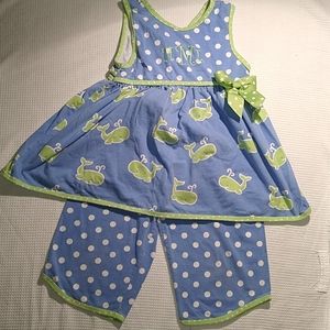 5/$20 Patsy Aiken s7 dress w/ pants (MML) monogram on the top